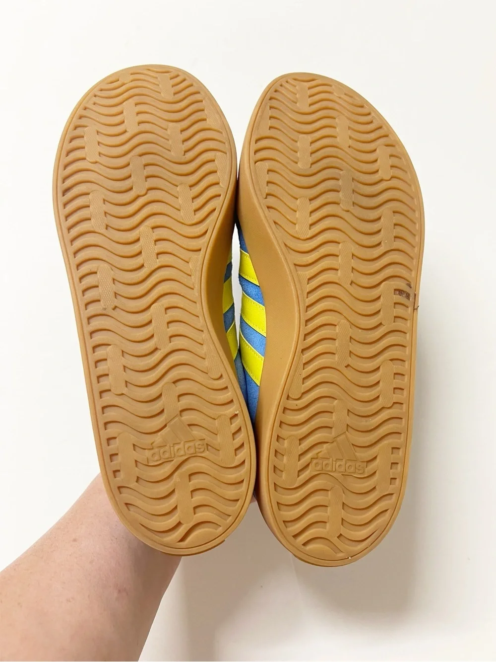 Adidas Mens Bright Royal Blue Sulfur Yellow Suede VL Court 3.0 Trainers Size 10